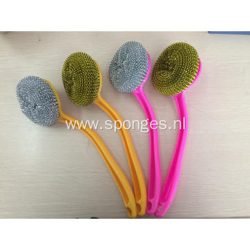 Long handle steel wire cleaning sponge kitchen item